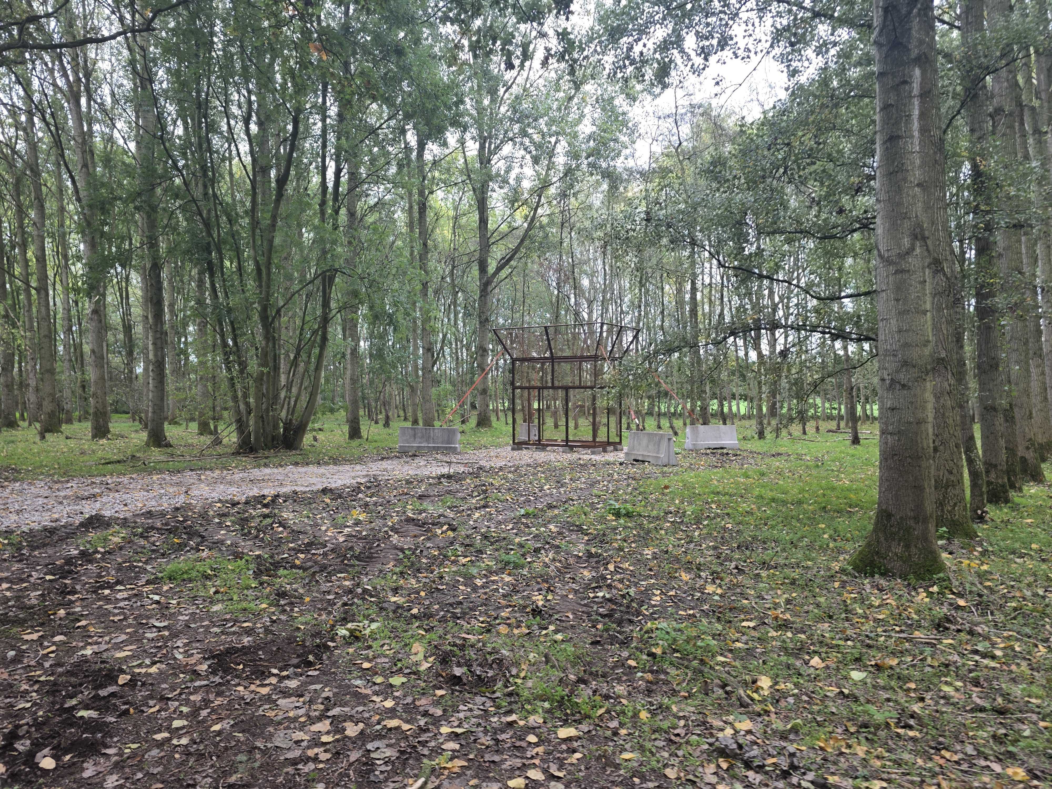 The horn frame standing among trees, supplied photograph